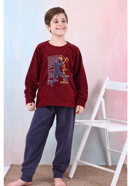 Erkek Çocuk Polar Kumaş Basketbol Nakışlı Pijama Takımı fiyatları