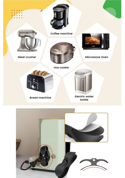 2 Ad Elektrikli Ev Aleti Mutfak Airfryer Fırın Kahve Makinesi Kablo Sarma Düzenleme Toplama Aparatı modelleri