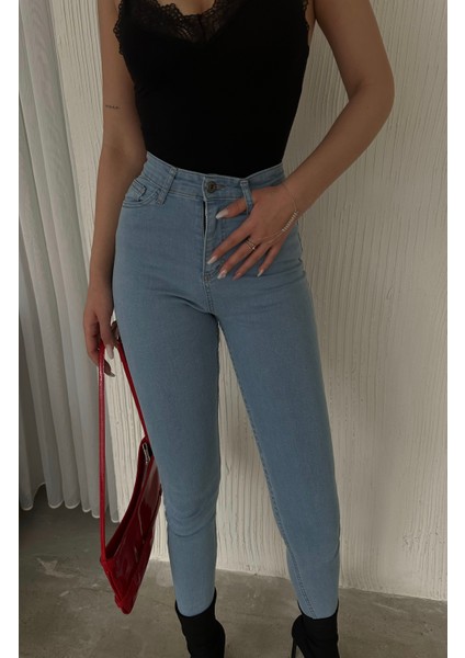 Kadın Süper Skinny Fit Esnek Likralı Denim Jean Kot Pantolon fiyatları