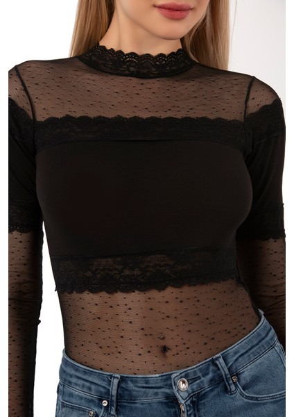Özkan 25254 Kadın Pamuklu Uzun Kollu Tül Detaylı Örme Çıtçıtlı Body modelleri