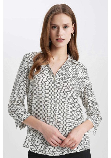 Regular Fit Uzun Kollu Desenli Gömlek K6402AZ24SP