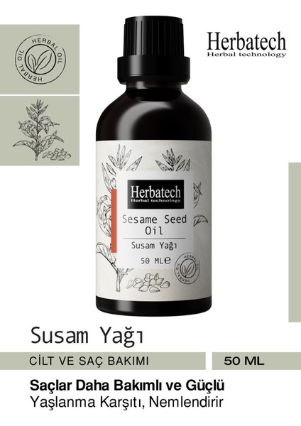 Susam Yağı 50ML Saç Bakımı ve Cilt Bakımı Etkili