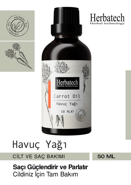 Havuç Yağı 50ML Cilt Bakımı ve Bronzlaşma Etkisi