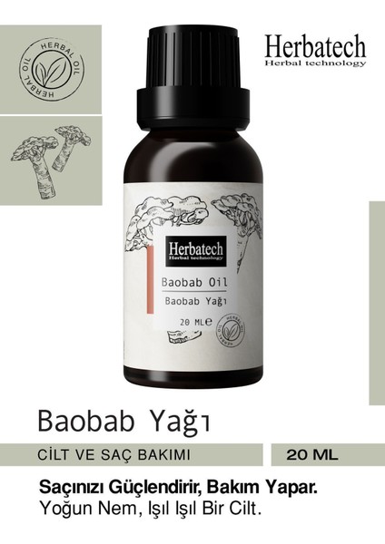 Baobab Yağı 20ML Nemlendirici Yağ Saç Bakımı Cilt Bakımı Etkili