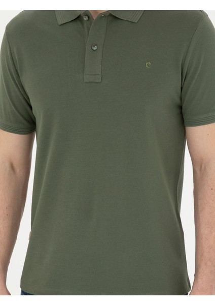Erkek Haki Slim Fit Basic Tişört 50280754-VR027
