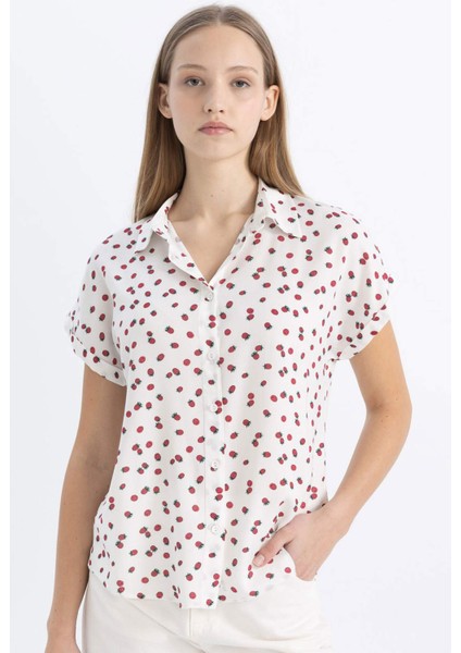 Coool Ananas Desenli Kısa Kollu Gömlek Z1661AZ24SP