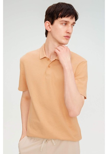 New Regular Fit Polo Yaka Basic Düz Kısa Kollu Tişört B4939AX24SP