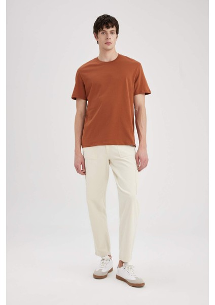 %100 Pamuk New Regular Fit Bisiklet Yaka Basic Düz Kısa Kollu Tişört V7699AZ24SP fiyatları