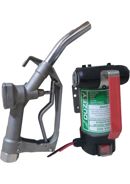 /220 Volt(Dk/litre:40 Litre) Rötarlı Tip Mazot Aktarma Pompası & Akaryakıt Tabancası Seti