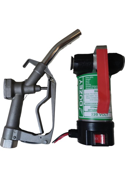 /220 Volt(Dk/litre:40 Litre) Rötarlı Tip Mazot Aktarma Pompası & Akaryakıt Tabancası Seti