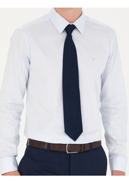 Erkek Açık Mavi Slim Fit Uzun Kollu Basic Gömlek 50280213-VR003