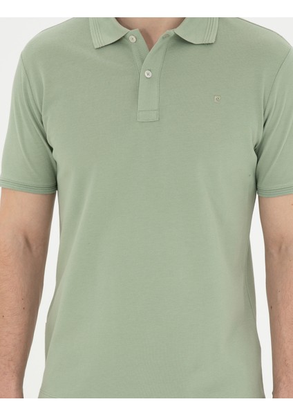 Erkek Yeşil Slim Fit Basic Tişört 50280754-VR016