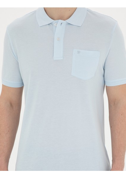 Erkek Açık Mavi Regular Fit Basic Tişört 50280753-VR095
