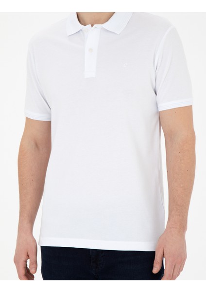 Erkek Beyaz Slim Fit Basic Tişört 50280754-VR013