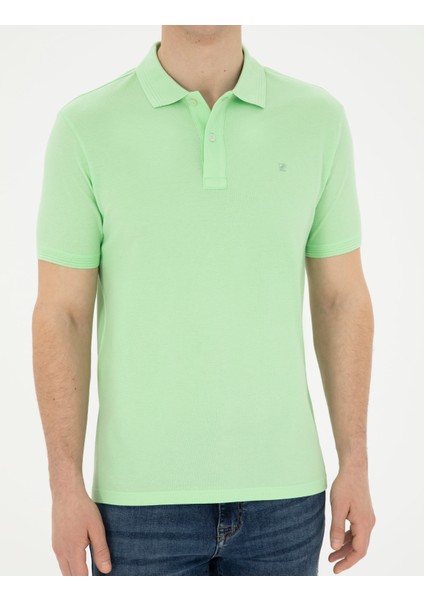 Erkek Fıstık Yeşili Slim Fit Basic Tişört 50280754-VR087