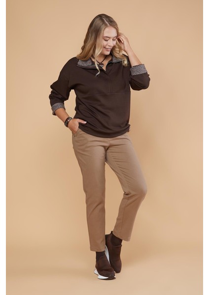Tweet Garnili Modal Örme Sweatshirt --Hafta Sonu (27070)