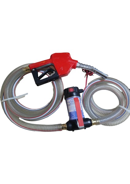 /24 Volt Mazot Aktarma Pompası&5 Metre Telli Hortum&otomatik Akaryakıt Tabanca Seti
