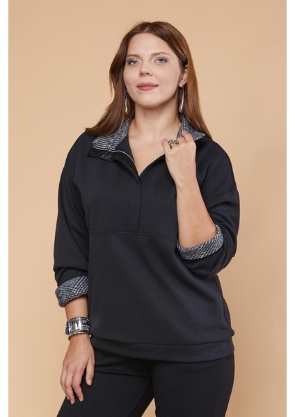 Tweet Garnili Modal Örme Sweatshirt --Hafta Sonu (27070) fiyatları