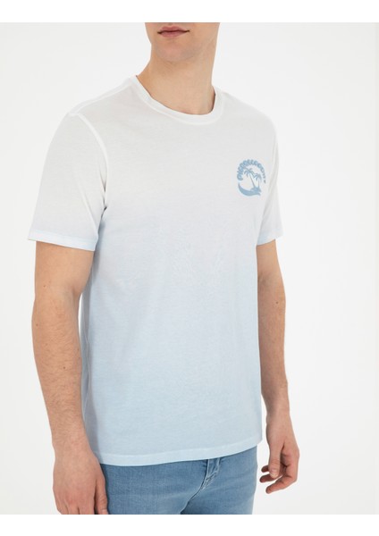 Erkek Açık Mavi Regular Fit Tişört 50281117-VR095