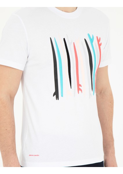 Erkek Beyaz Slim Fit Tişört 50281057-VR013