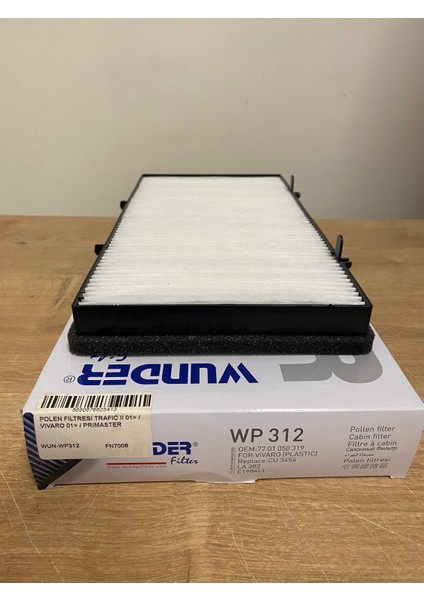 Wunder WP312 Polen Filtresi Renault Traffic Iı ( 2001-- ) / Opel Vivaro ( 2001-- ) / Nissan Primaster 7701050319