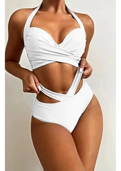 Bikini Özel Tasarım Detseksiz Kaplı Çapraz Bikini Takım