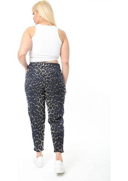 Mom Fit Jean Büyük Beden Yüksek Bel Carrot Kesim Dar Paça Pileli Esnek Kot Pantolon C600 indirimleri