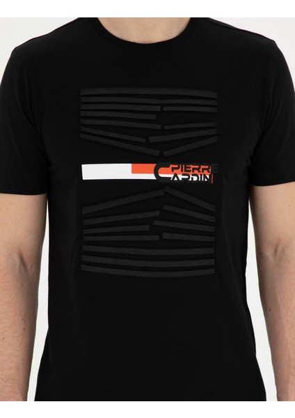 Erkek Siyah Slim Fit Tişört 50281056-VR046