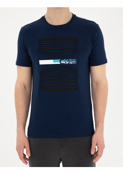 Erkek Lacivert Slim Fit Tişört 50281056-VR033