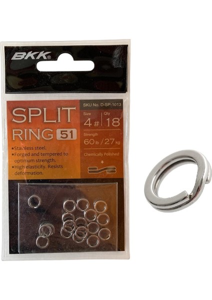 Split Ring-51 Suni Yem Halkası No:4 (18'li Paket)