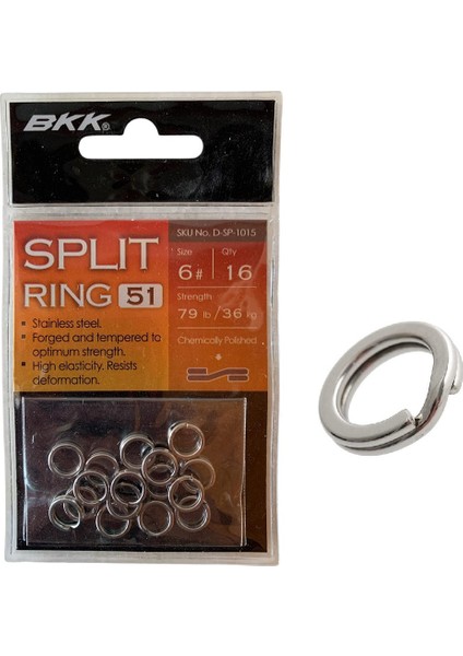 Split Ring-51 Suni Yem Halkası No:6 (16'lı Paket)