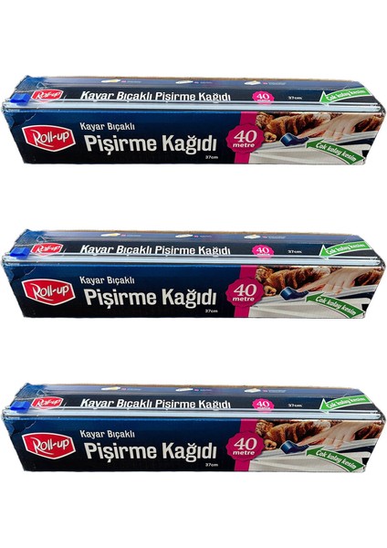 Kayar Bıçaklı Beyaz Yağlı Fırın Tepsi Pişirme Kızartma Kağıdı - 37 Cm. x 40 Metre - 3 Adet fiyatları