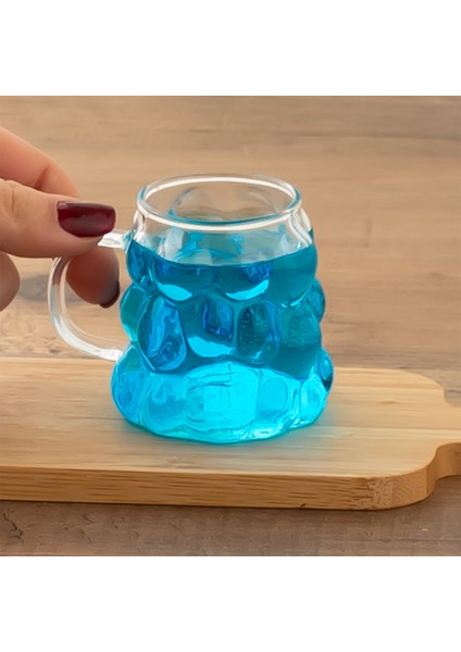 153 Isıya Dayanıklı Borosilikat Cam Şekilli 3'lü Bardak seti Kahve Yanı Su Bardağı Takımı 90 ml