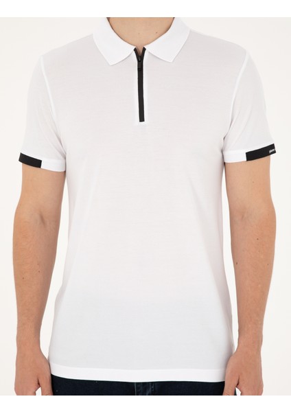 Erkek Beyaz Slim Fit Tişört 50281060-VR013