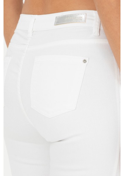 Kadın Beyaz Pantolon (Kanvas-Chino) 50281692-VR013