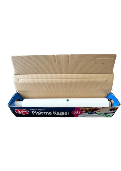 Kayar Bıçaklı Beyaz Yağlı Fırın Tepsi Pişirme Kızartma Kağıdı - 37 Cm. x 40 Metre - 5 Adet