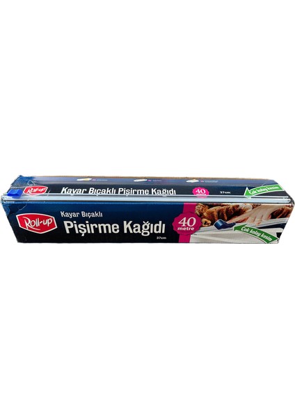 Kayar Bıçaklı Beyaz Yağlı Fırın Tepsi Pişirme Kızartma Kağıdı - 37 Cm. x 40 Metre - 5 Adet