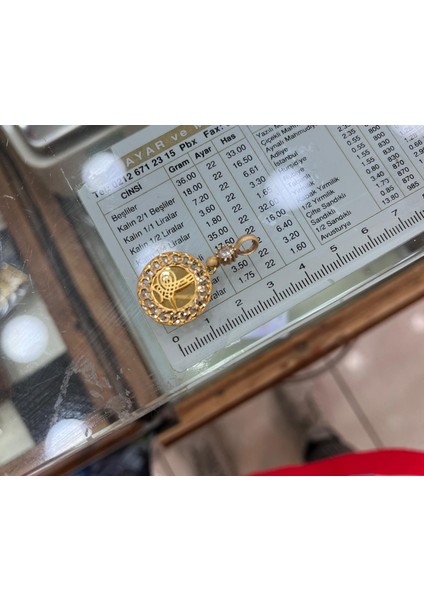 14 Ayar Altın Tugra Kolye Uçu 2,96 gr