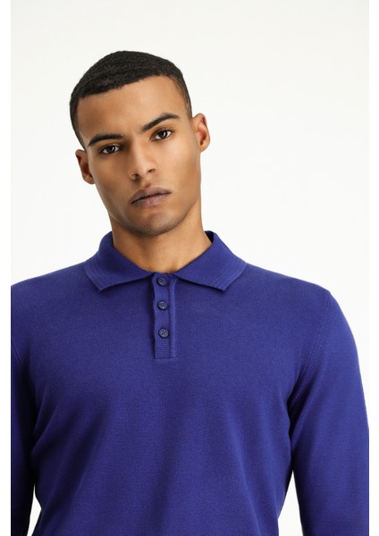 Polo Yaka Regular Fit Pamuklu Triko Kazak