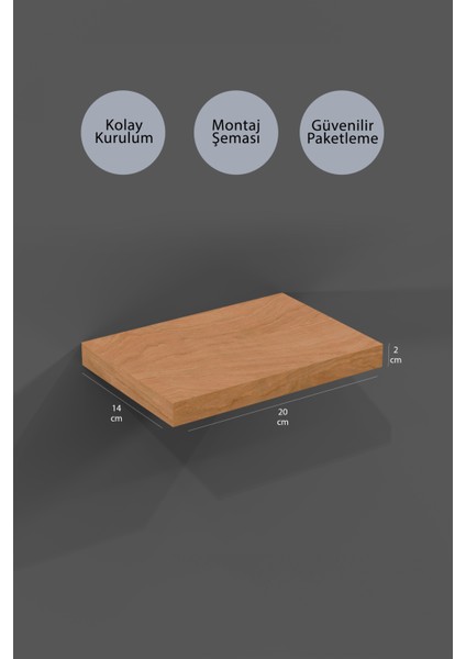 yankı-byeg 7li Safir Meşe Mdf Uçan Mini Duvar Rafı Gizli Bağlantı Çiçeklik
