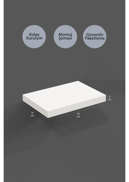 yankı-byeg 20 cm 7li Mat Beyaz Mdf Uçan Mini Duvar Rafı Gizli Bağlantı Çiçeklik