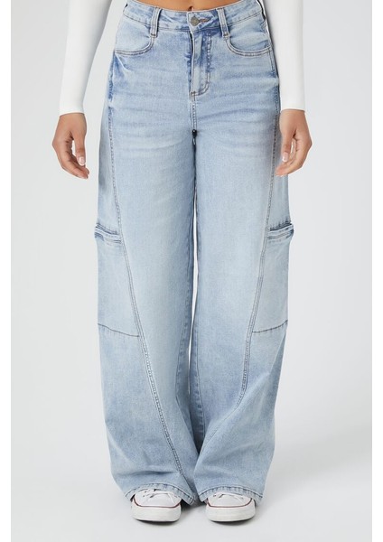 Stretch-Denim Kargo Jean Pantolon