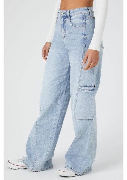 Stretch-Denim Kargo Jean Pantolon