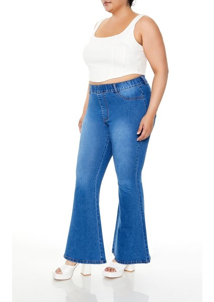 Plus Size High-Rise Flare Jean Pantolon