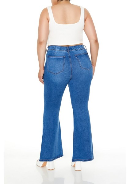 Plus Size High-Rise Flare Jean Pantolon