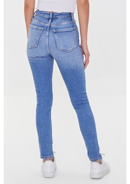 Düğme Detaylı Skinny Jean Pantolon