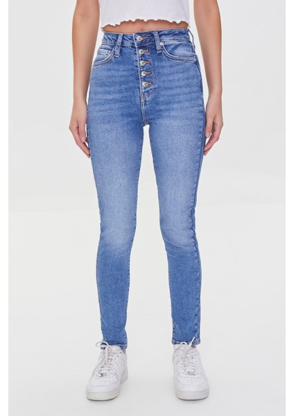 Düğme Detaylı Skinny Jean Pantolon fırsatları