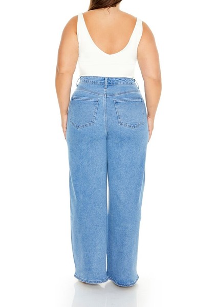 Plus Size Wide-Leg Jean Pantolon