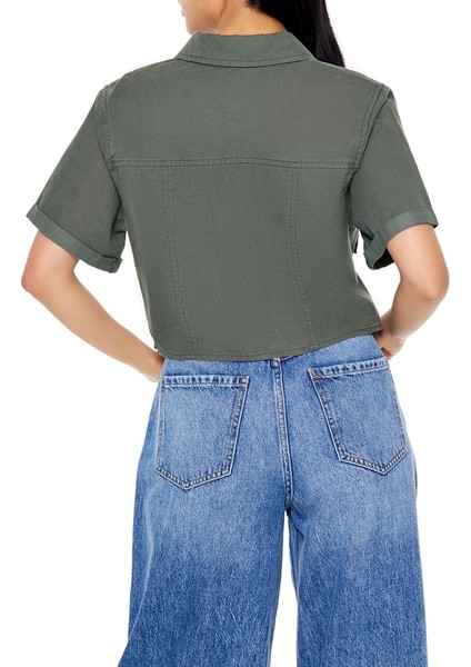 Crop Denim Gömlek