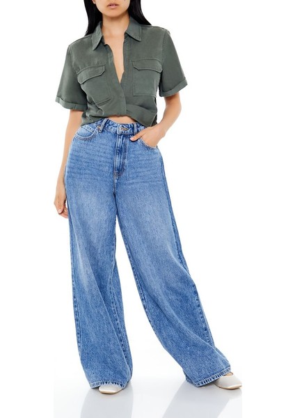 Crop Denim Gömlek
